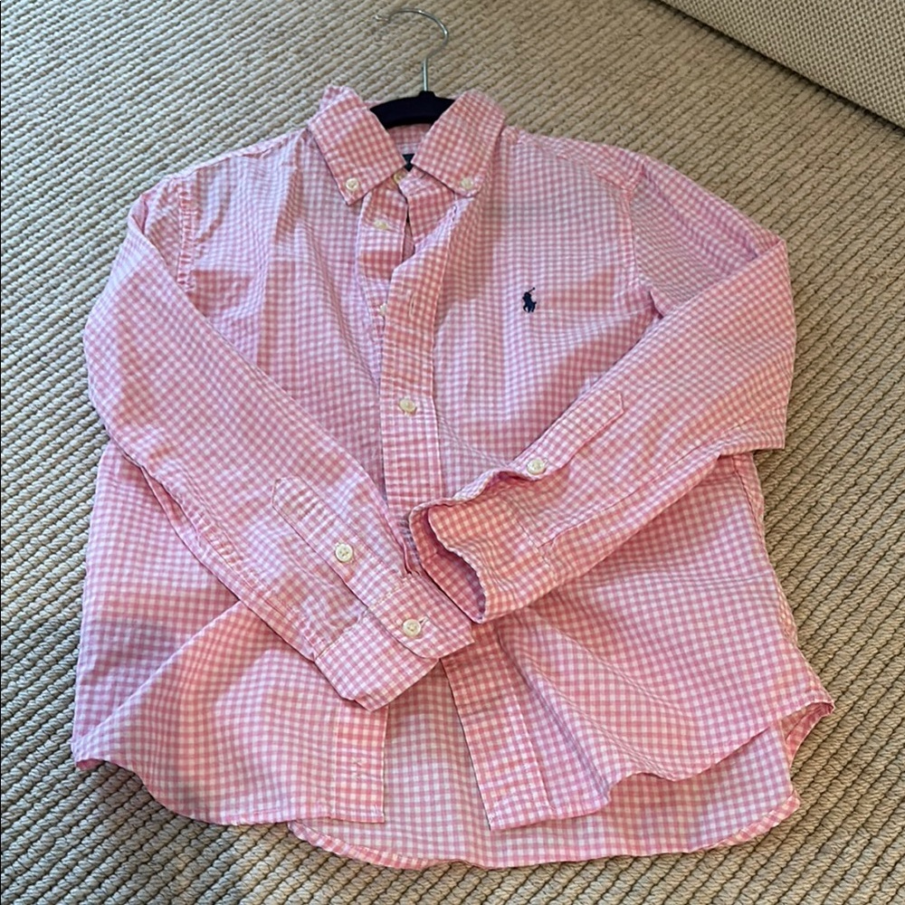 Ralph Lauren Pink Gingham Button-Down Shirt